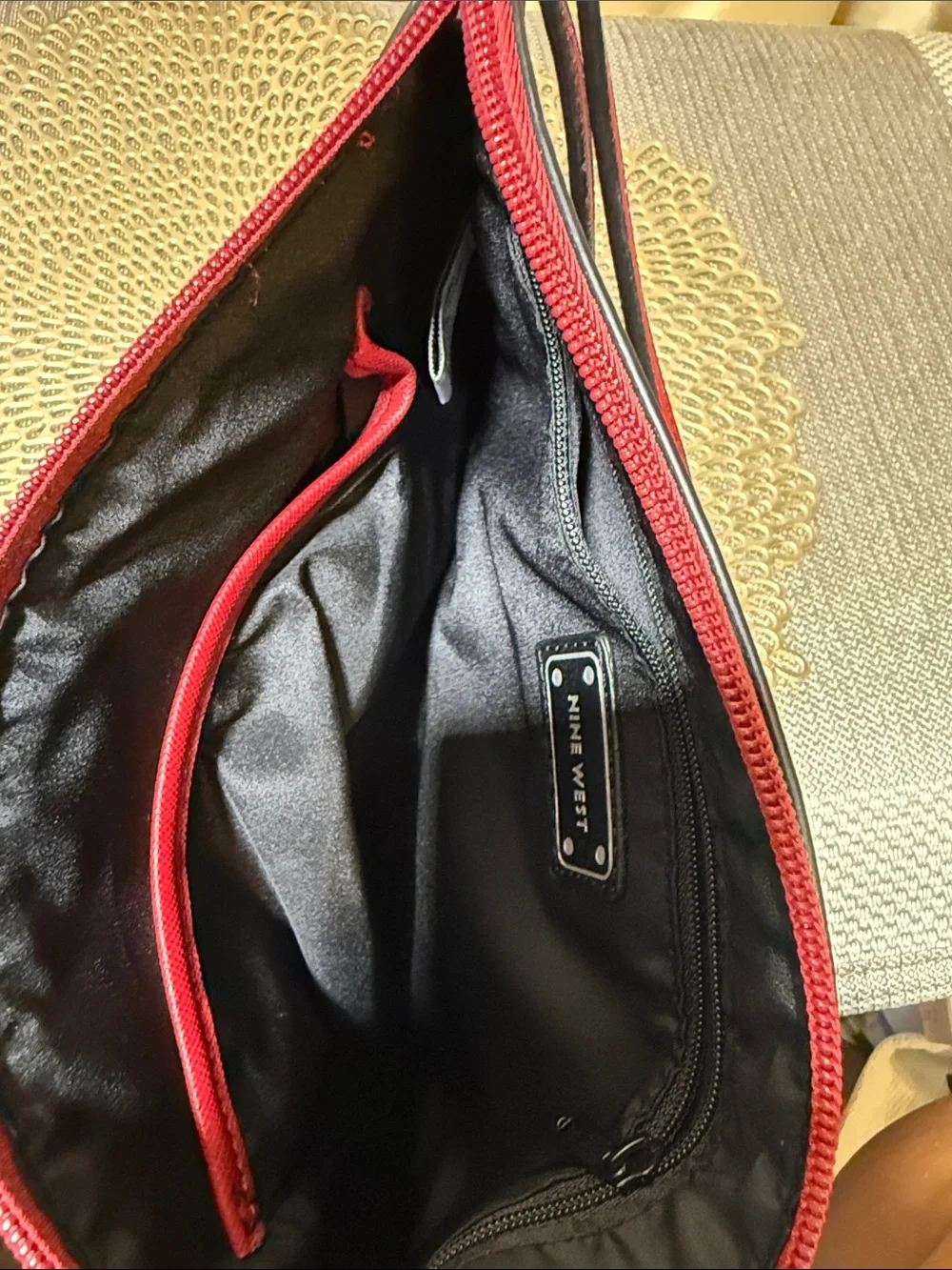 Nine West Red Wristlet Clutch with Front Zip Pocket